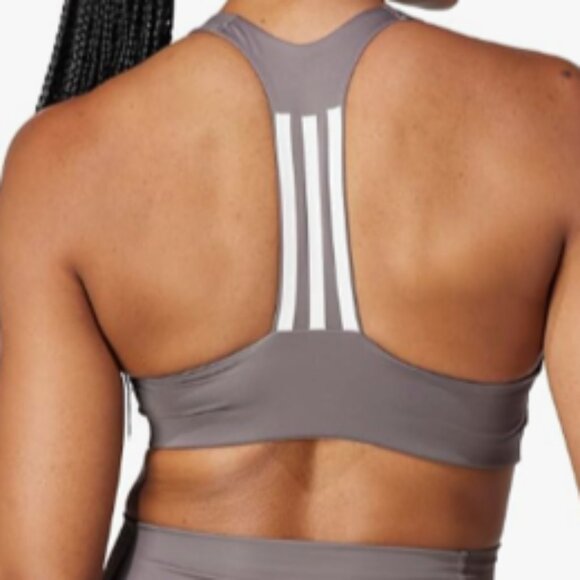 adidas Women’s Powerimpact Training Medium Support Sports Bra Charcoal Sz XS C/D - Picture 3 of 16